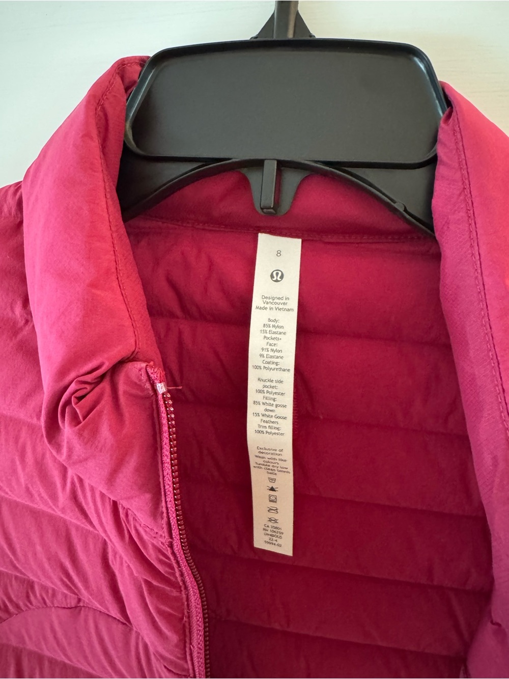 Lululemon Pack It Down Vest Pomegranate Size 8 - Picture 9 of 10